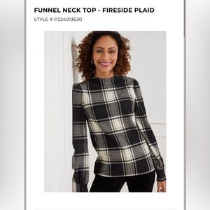 NOT4SALE LOOKING TO PURCHASE TALBOTS FUNNEL NECK TOP IN FIRESIDE PLAID